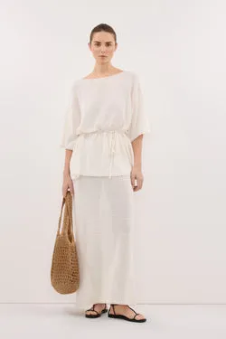 TARI OFF WHITE KNIT MIDI SKIRT