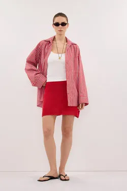TARI RED KNIT MINI SKIRT