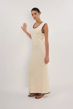 GINA CREAM SCOOP CROCHET DRESS