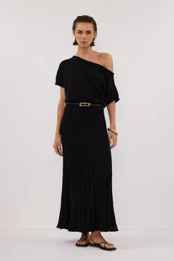 RICK BLACK ASYM KNIT MIDI DRESS