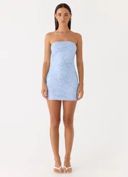 Dangerous Kind Beaded Mini Dress - Blue