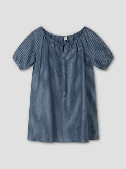 Smock Dress - Azure Stripe