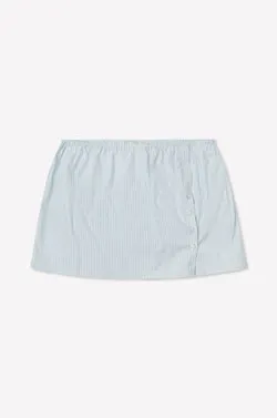 Pleat Split Skirt - Mist Stripe