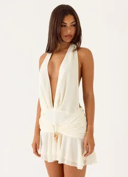 Demelza Halter Mini Dress - Ivory