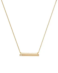 Diamond Bar Necklace - Gold