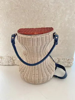 Lucy Folk Wicket Basket Backpack in Natural