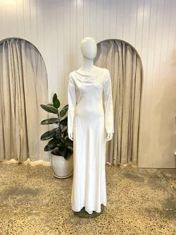 Reformation Ciana Satin Dress in Fior Di Latte - Size US 6 AU 10