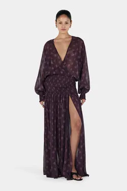 Elliana Maxi Dress Organic Spot Purple