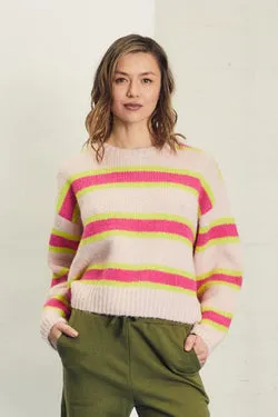 Ellie Knit - Soft Pink Base Stripe