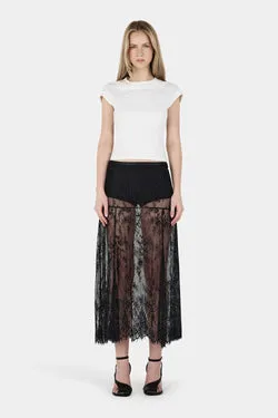 Emanuel Lace Skirt Black