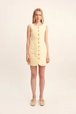 EMMA BUTTON DOWN DRESS - DUSTY CITRON