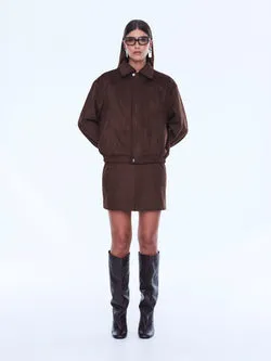 ANNIE FAUX SUEDE BOMBER