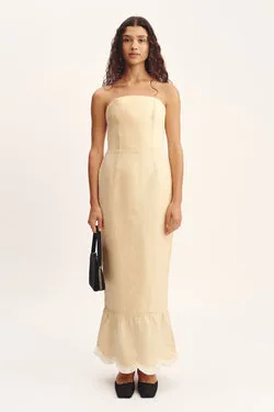 ESSIE STRAPLESS DRESS - DUSTY CITRON