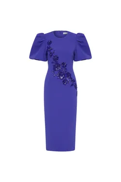 Evolet Puff Sleeve Midi Dress