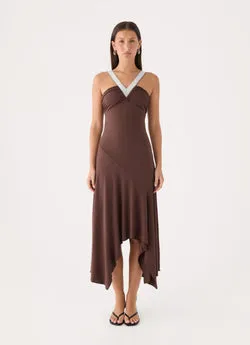 Elixia Midi Dress - Chocolate