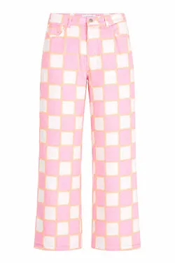 Airbrush Check Vacation Pant - Pink