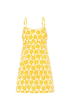 Happy Hibiscus Maldives Dress - Butter