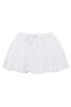 Pearl Bubble Mini Skirt - White