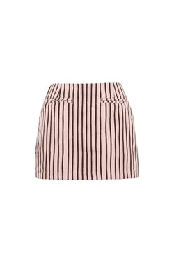 Thin Stripe Kokomo Skirt - Pink/Brown