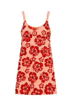 Bedazzled Maldives Dress - Peach/Red