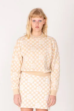 Happy Check Sweater - Sand