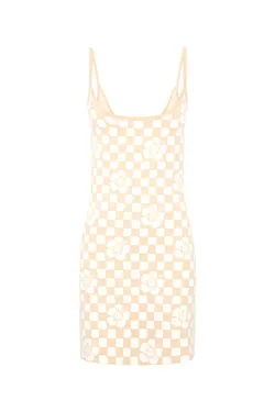 Happy Check Knit Mini Dress