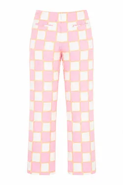 Airbrush Check Kokomo Pant - Pink