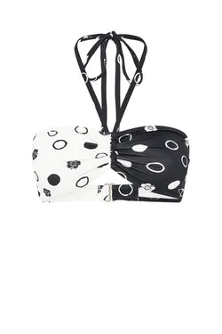 Polka Dot Ruched Bikini Top