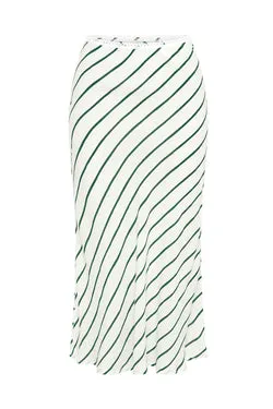 Thin Stripe Slip Skirt - Dark Green