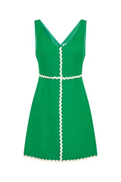 Spaghetti Mini Dress - Green/Pink