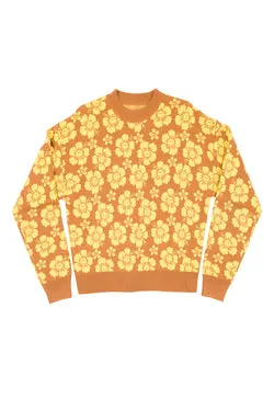 Happy Hibiscus Sweater - Tan