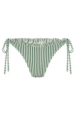 Thin Stripe Side Tie Brief - Dark Green
