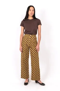 Check Vacation Pant - Brown/Gold