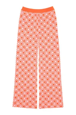 Circle Check Knit Pant - Peach