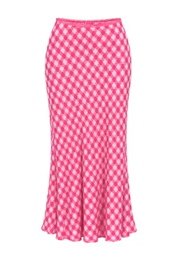 Gingham Slip Skirt - Pink