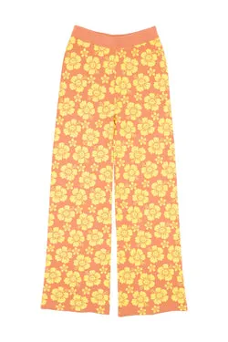 Happy Hibiscus Knit Pant - Tan