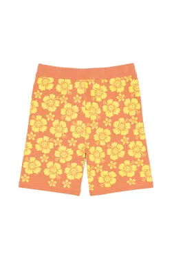 Happy Hibiscus Knit Short - Tan