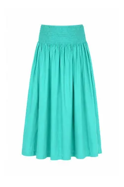 Shirred Skirt - Turquoise