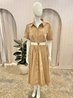 Country Road Camel Midi Dress - Size 10