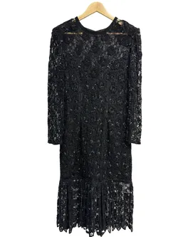 Black Sequin 3/4 Sleeve Dress - Size 12