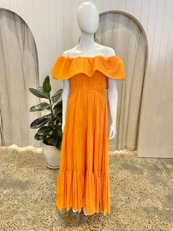 Country Road Mango Silk Blend Tiered Maxi Dress - Size 8