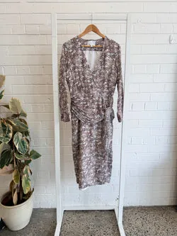 Viktoria and Woods Floral Silk Glacier Midi Dress - Size 3 (12)