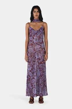 Florencia Silk Dress Baja Dark Red