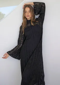 Folklore Black Lace Maxi Dress