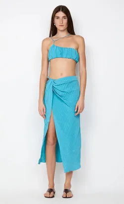 ODESSA SPLIT MIDI SKIRT - DEEP SEAFOAM