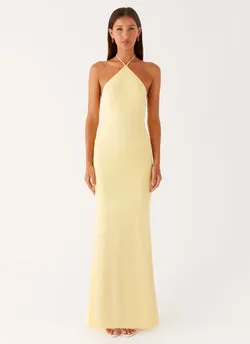 Fiesta Halter Maxi Dress - Sunny Yellow