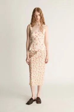 Flora Silk Bias Skirt
