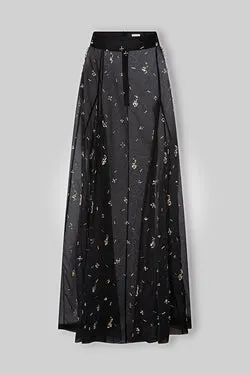 FREYA EMBELLISHED SKIRT - NOIR