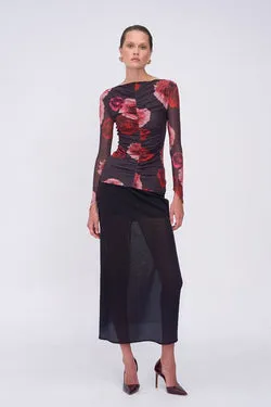 Frida Ruched Front Long Sleeve Top