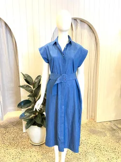 Shirty Fifi Chambray Shirt Dress - Size M